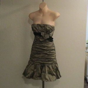 BCBG Gold Halter Mini Dress XS